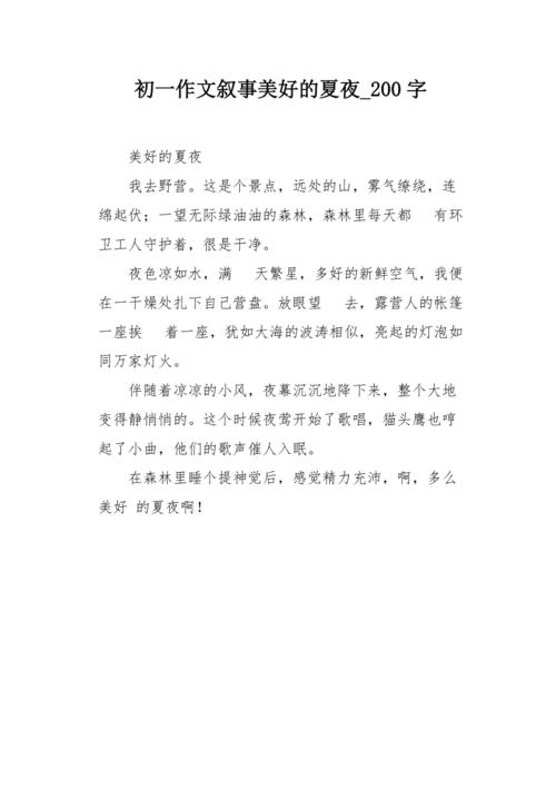 美丽的夏夜_200字