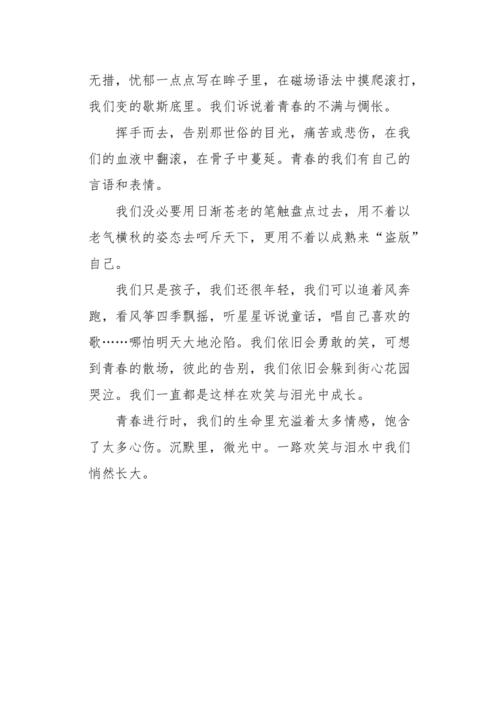 16岁的青年_650字