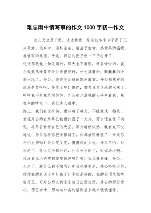 走在风雨上_1000字
