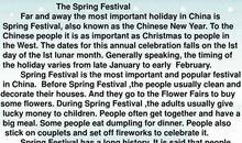 元旦英语作文：Spring Festival_1200字