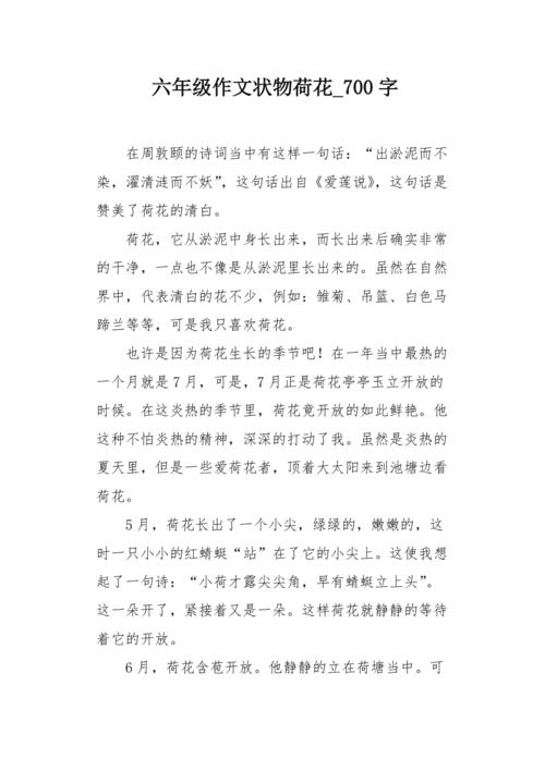 六年级组成：我喜欢莲花_550字