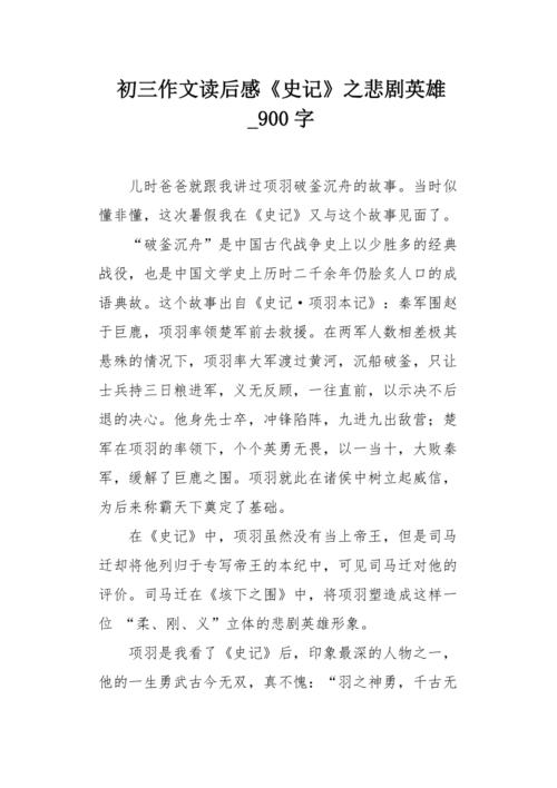 悲剧英雄_900字