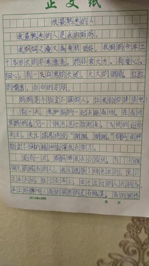 我最熟悉的人之一_400字
