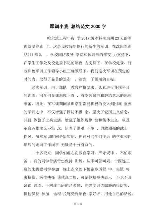 军事训练综述_400字